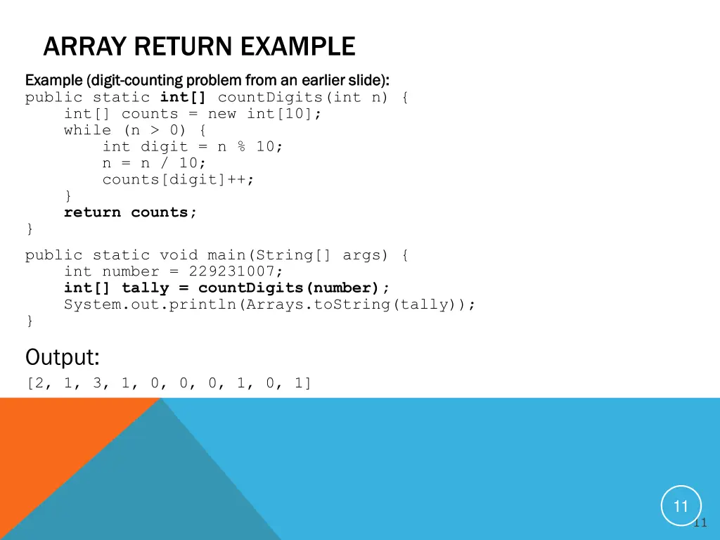 array return example