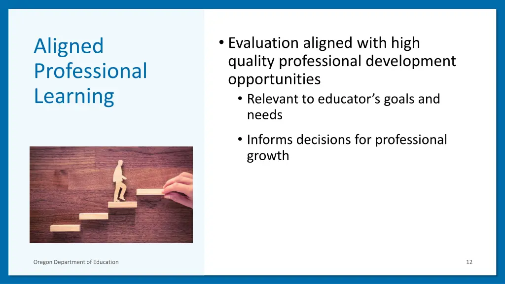 evaluation aligned with high quality professional