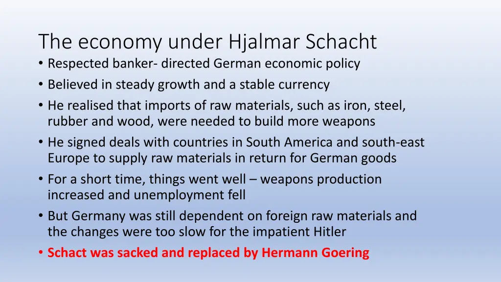 the economy under hjalmar schacht respected