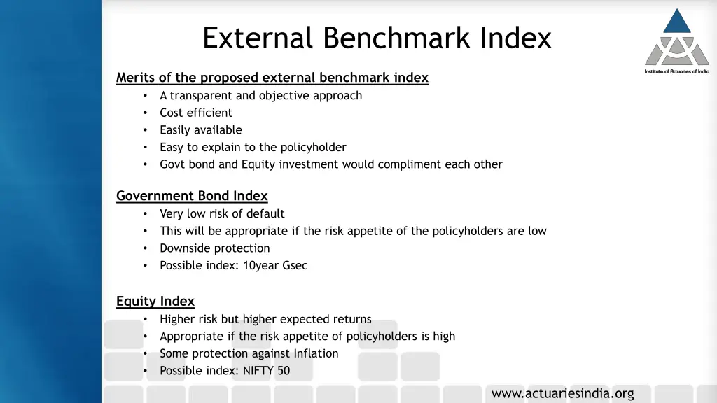 external benchmark index