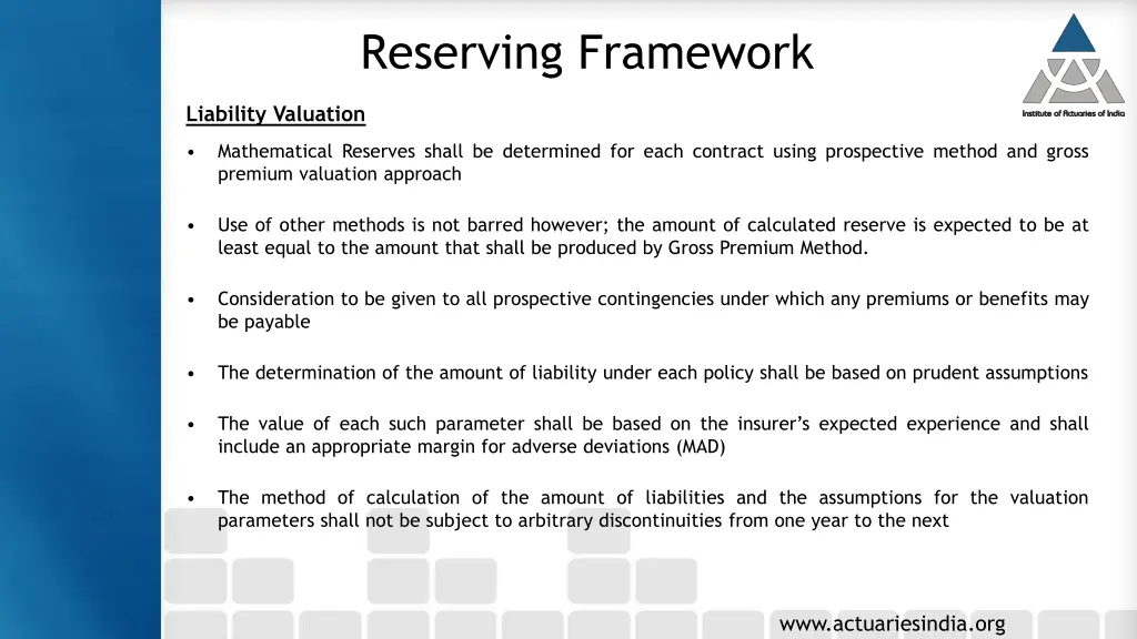 reserving framework 1