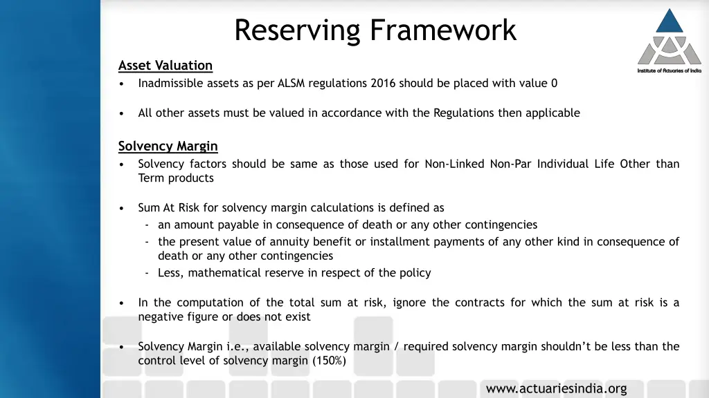 reserving framework 3