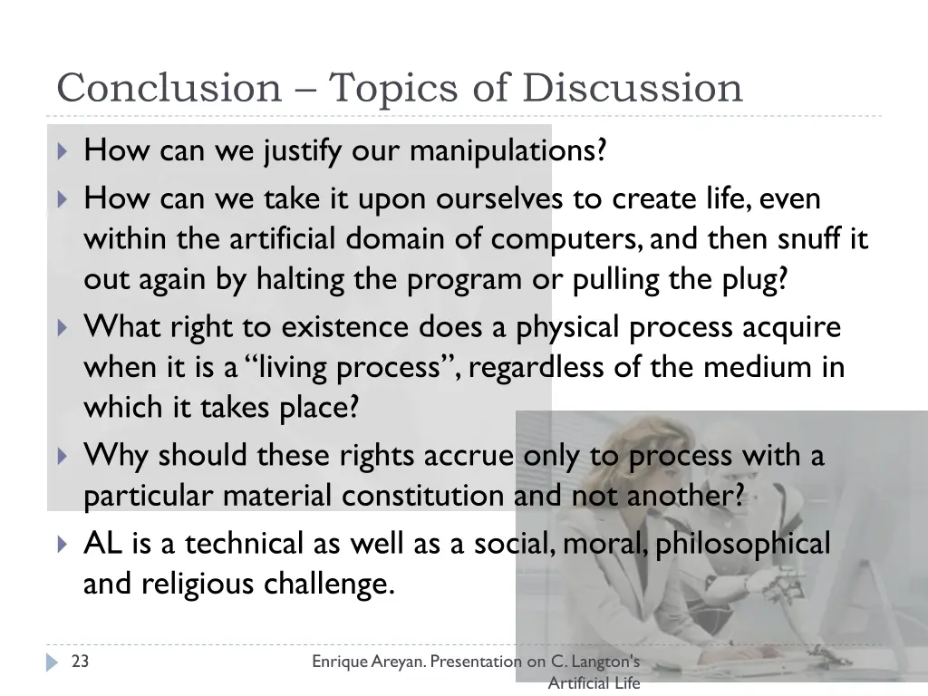 conclusion topics of discussion