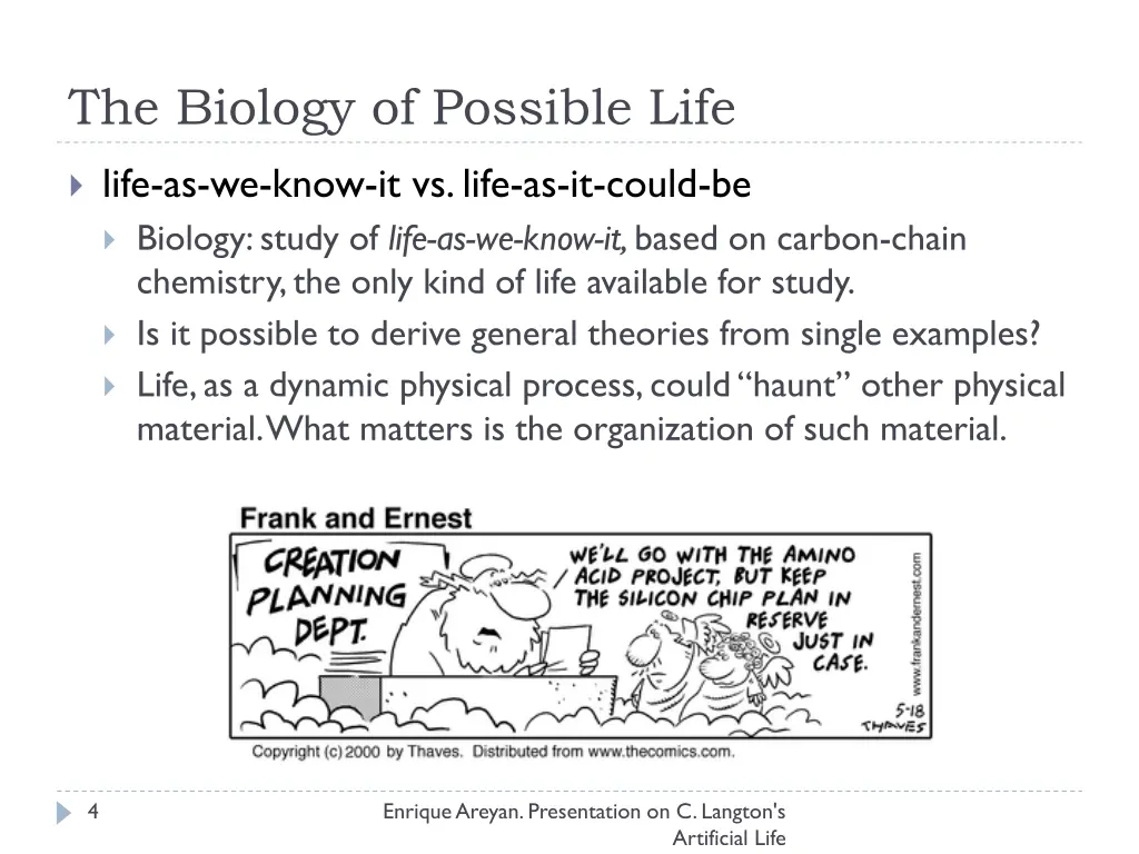 the biology of possible life