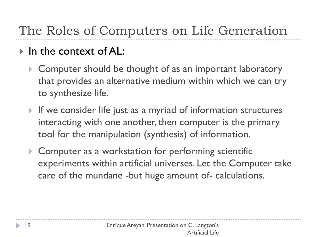 the roles of computers on life generation 1