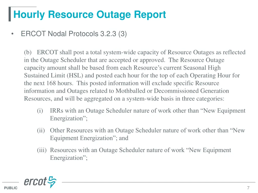 hourly resource outage report 1