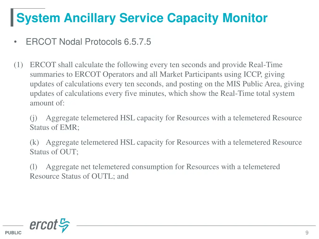 system ancillary service capacity monitor 1