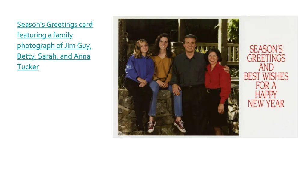 season s greetings card featuring a family