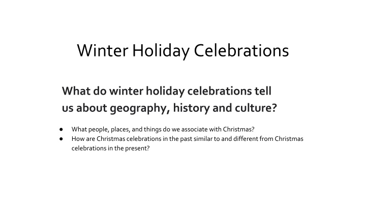 winter holiday celebrations