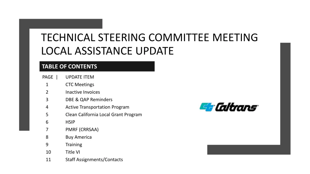 technical steering committee meeting local