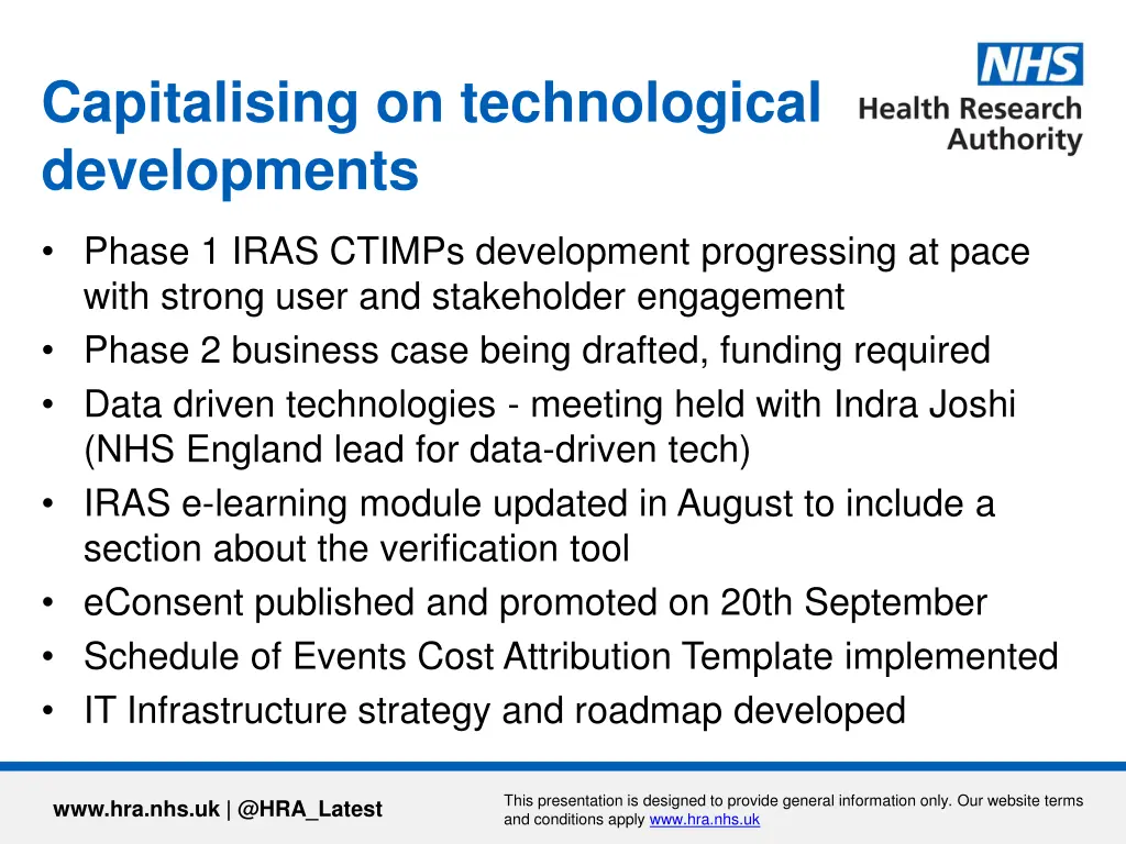 capitalising on technological developments