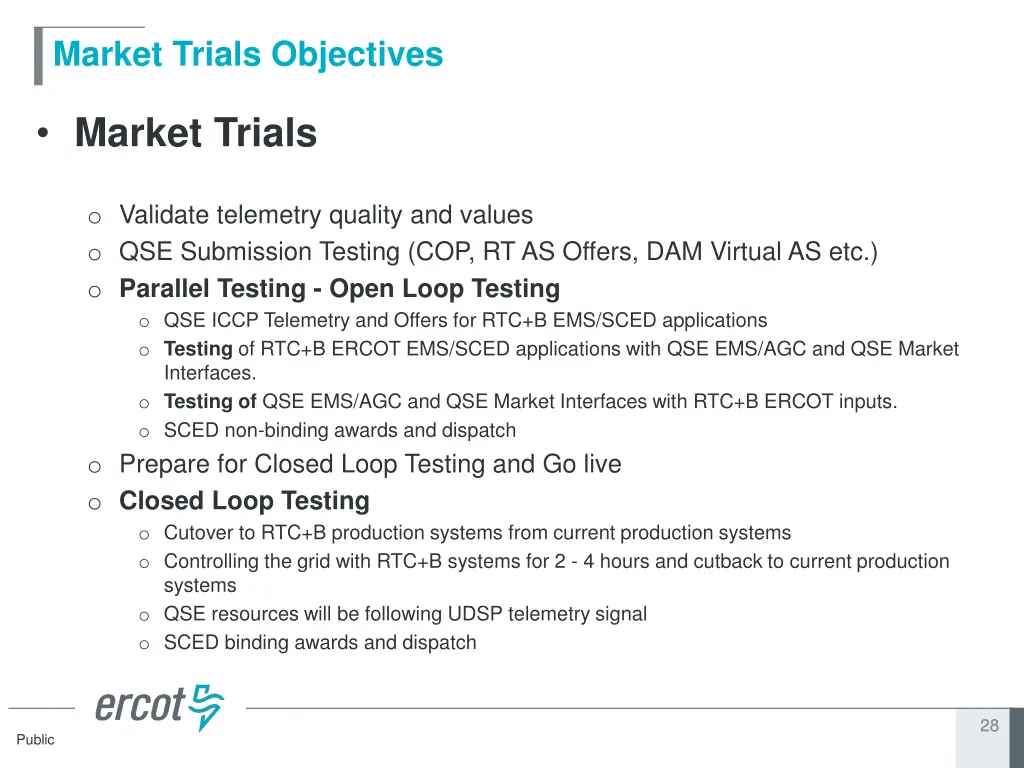 market trials objectives