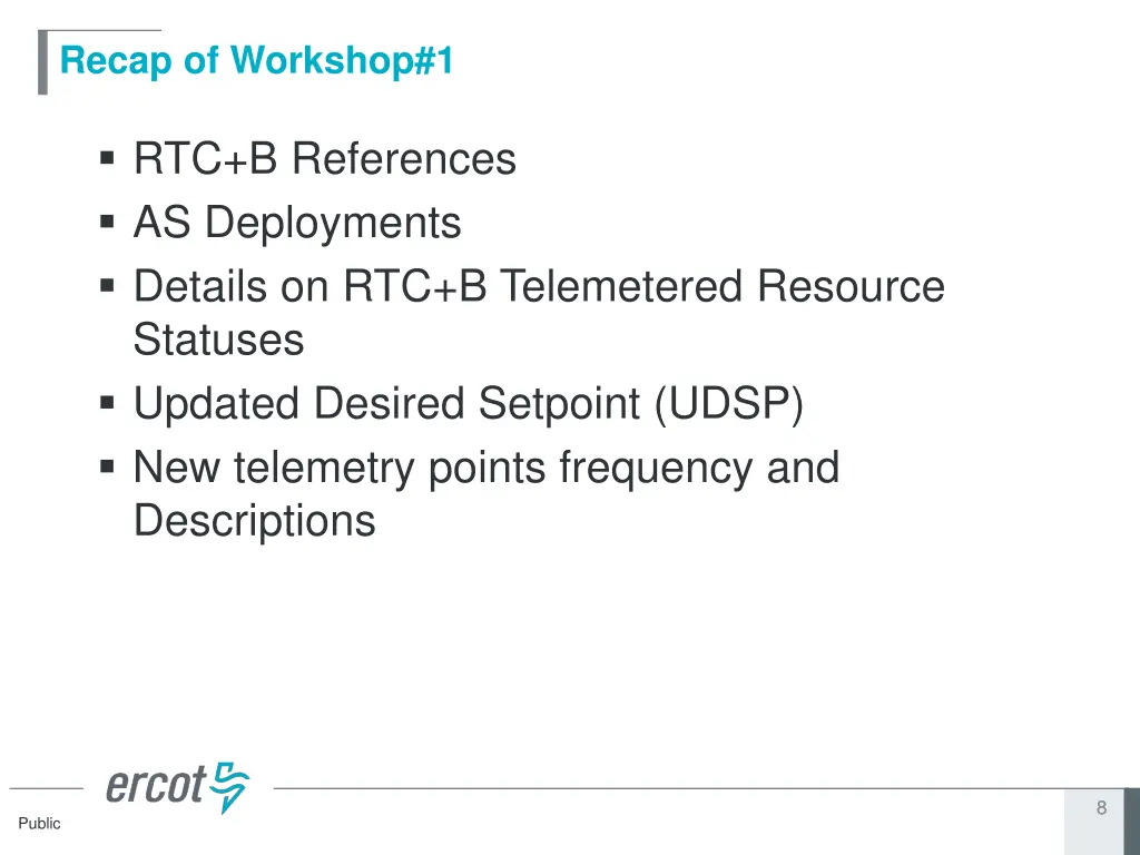 recap of workshop 1