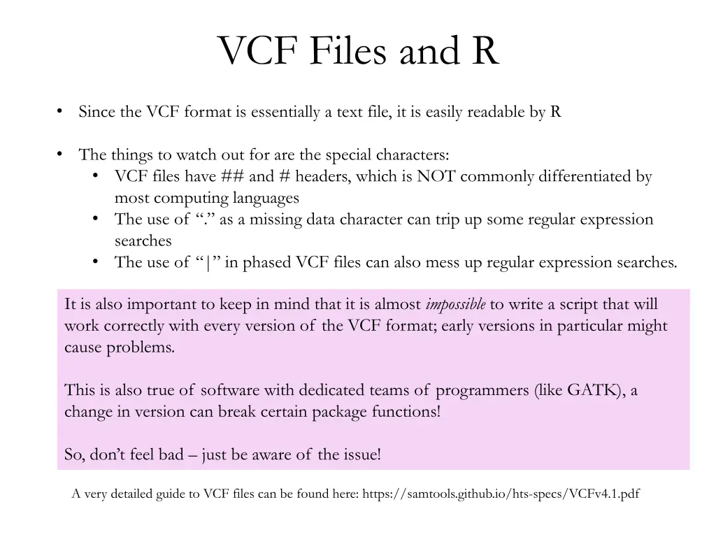 vcf files and r