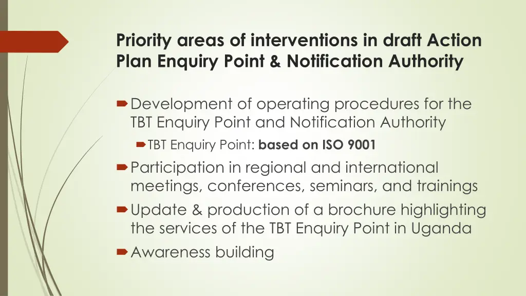 priority areas of interventions in draft action