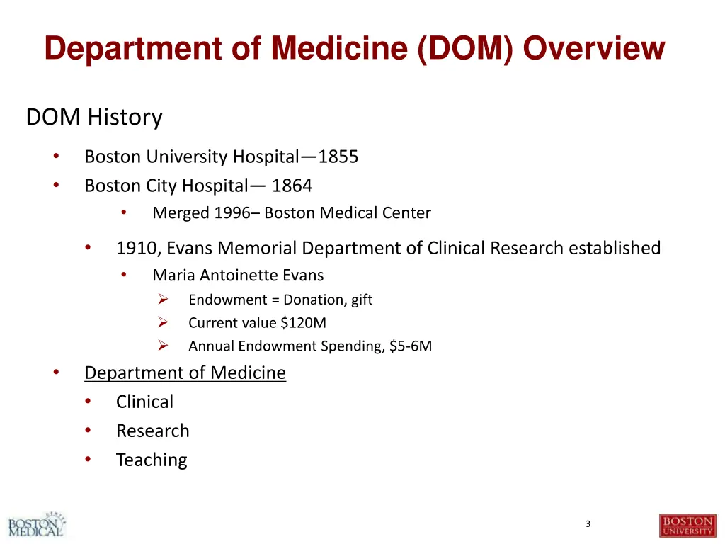 department of medicine dom overview