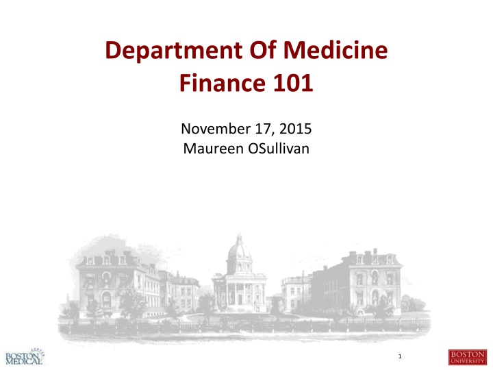 department of medicine finance 101