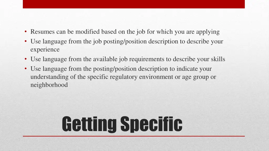 resumes can be modified based