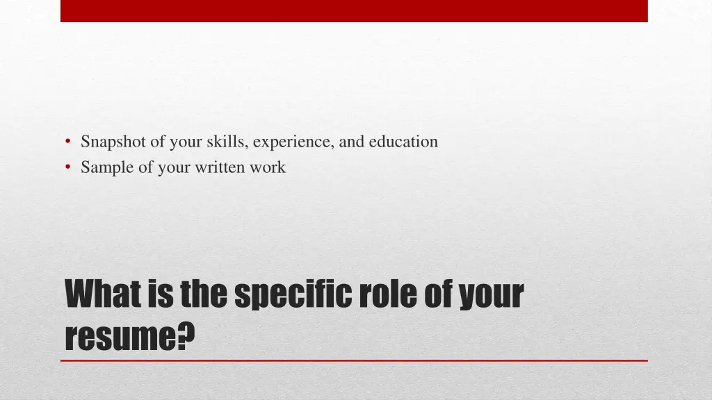 snapshot of your skills experience and education