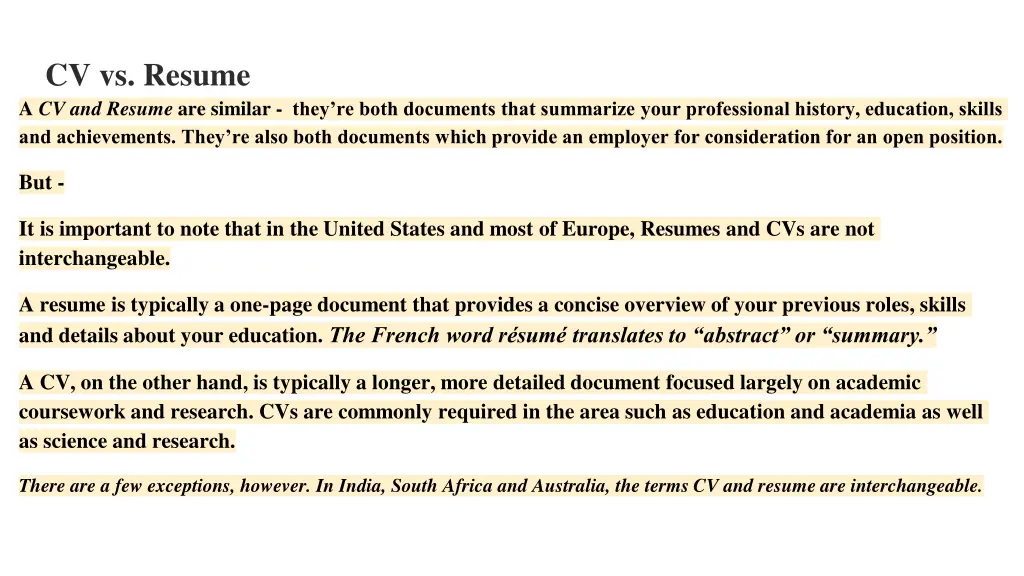 cv vs resume a cv and resume are similar they