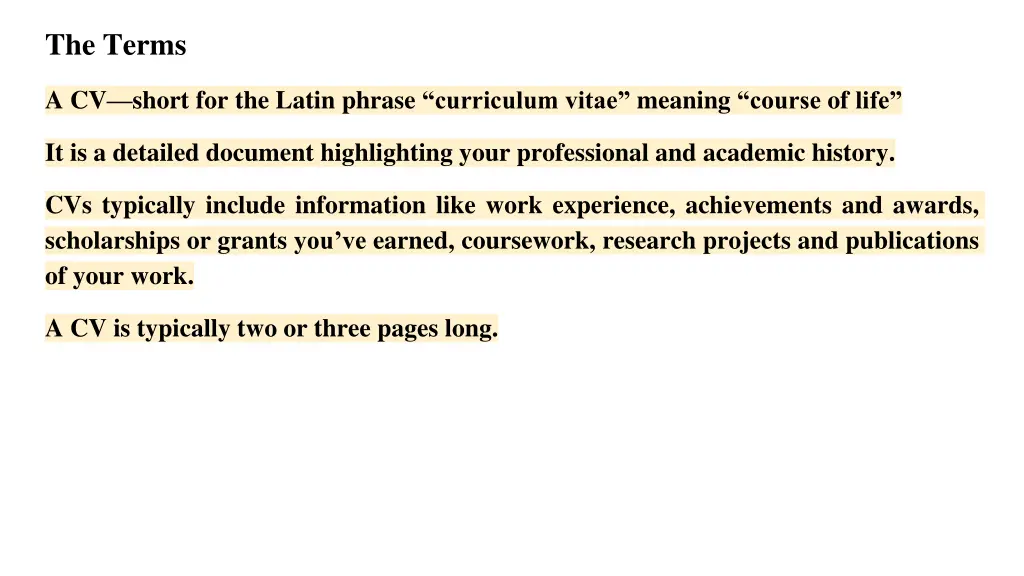 the terms