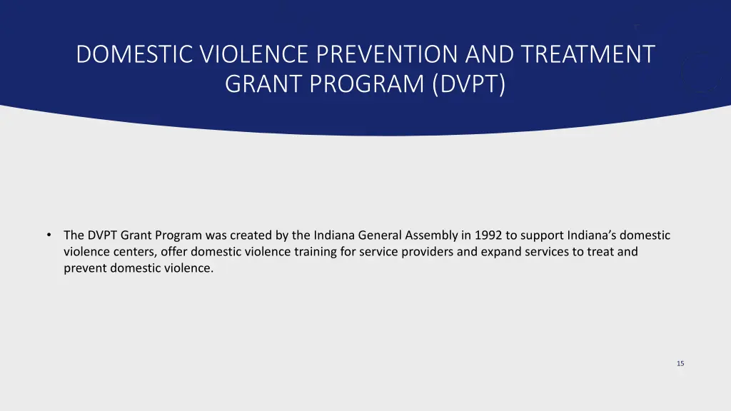domestic violence prevention and treatment grant