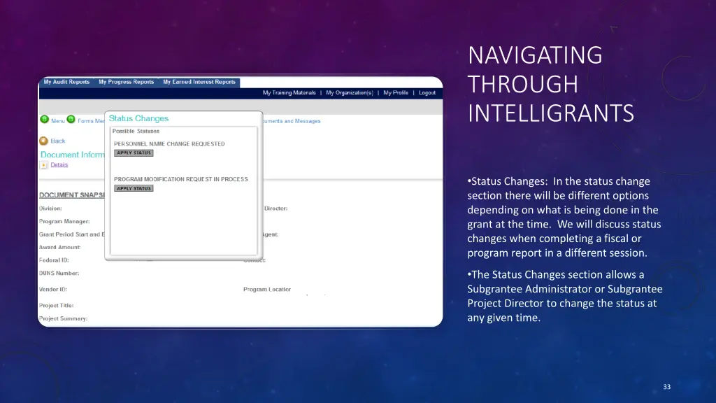navigating through intelligrants 1