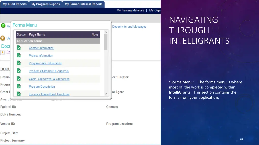 navigating through intelligrants