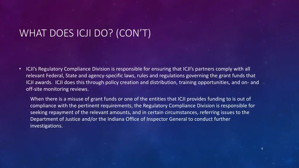 what does icji do con t 1