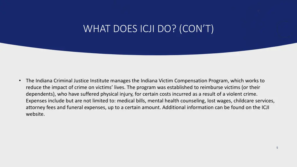 what does icji do con t