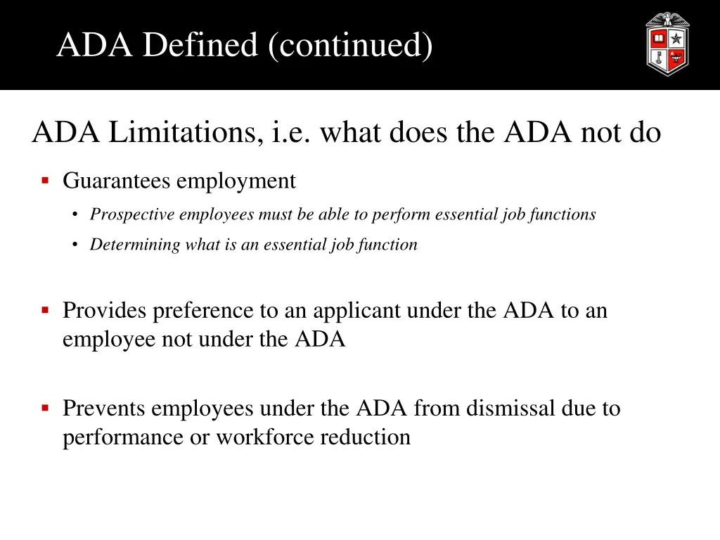 ada defined continued