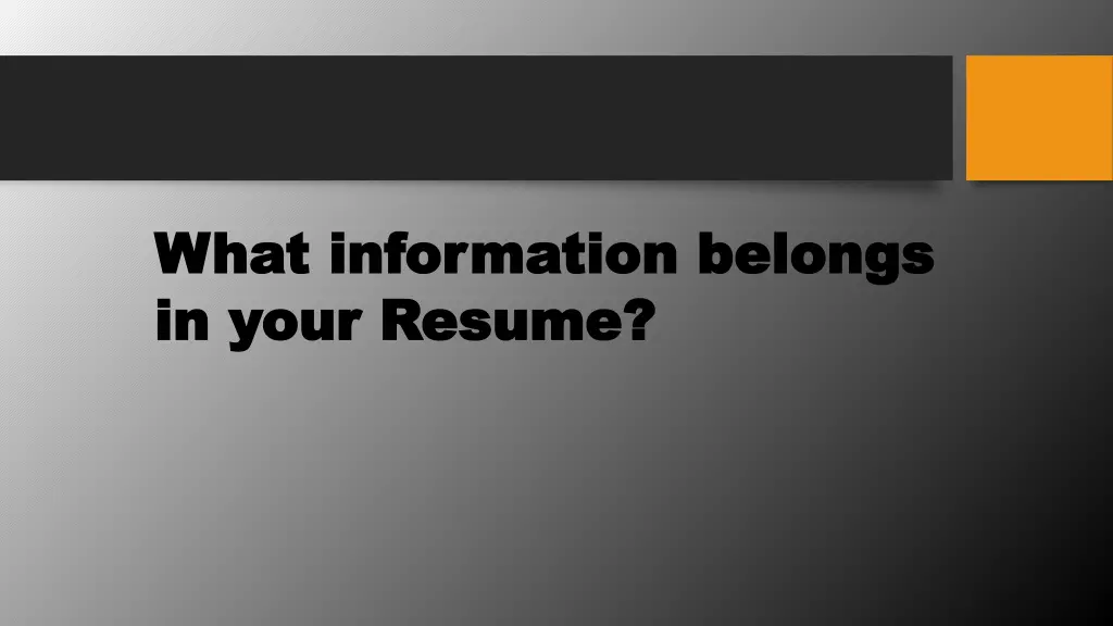 what information belongs what information belongs