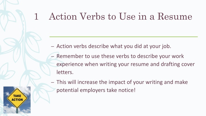 action verbs to use in a resume