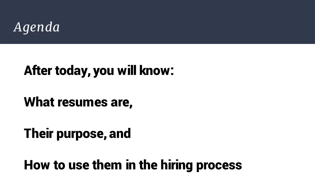 agenda
