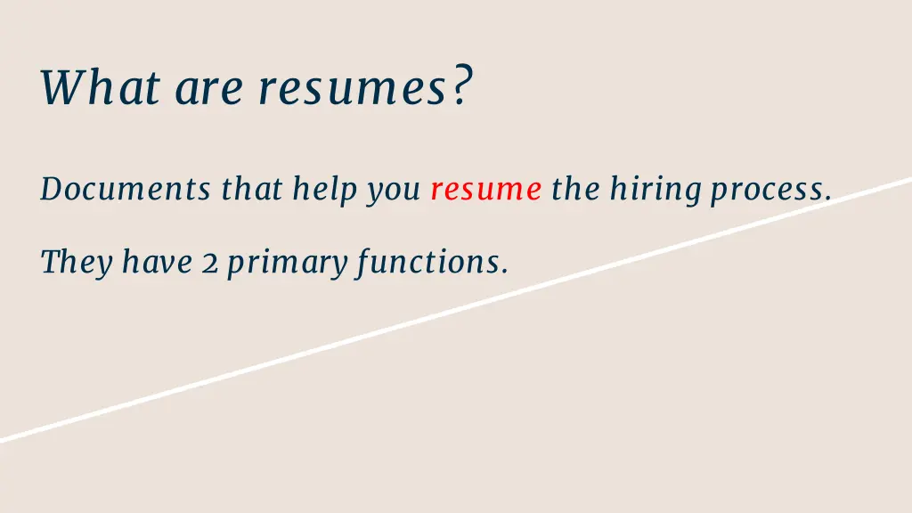 what are resumes