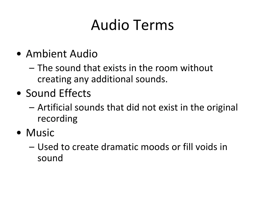 audio terms 2