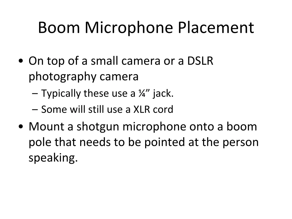 boom microphone placement