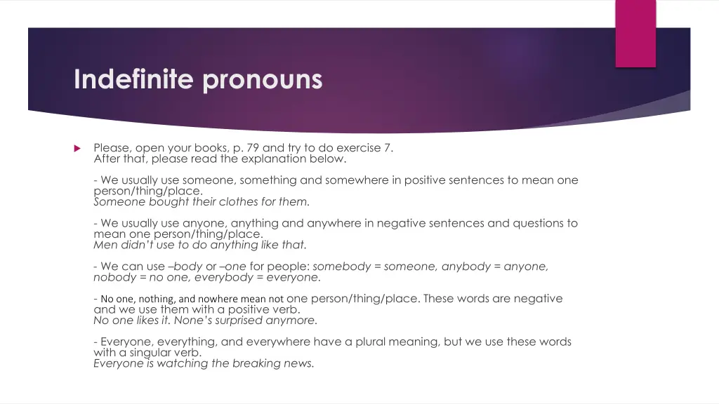 indefinite pronouns