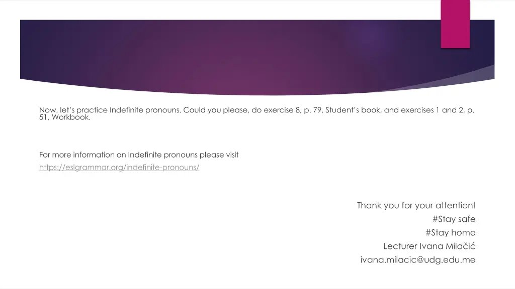 now let s practice indefinite pronouns could