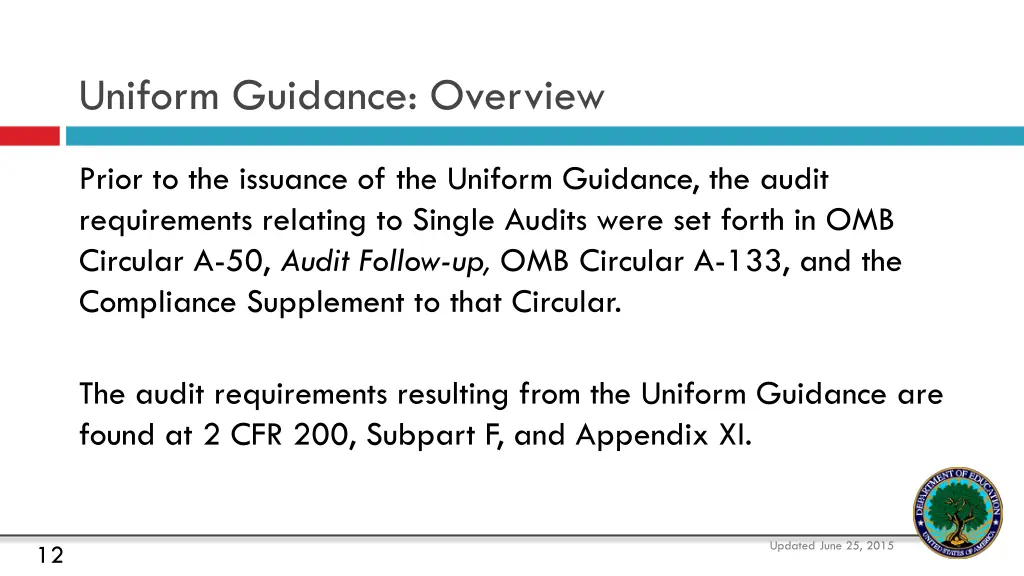 uniform guidance overview