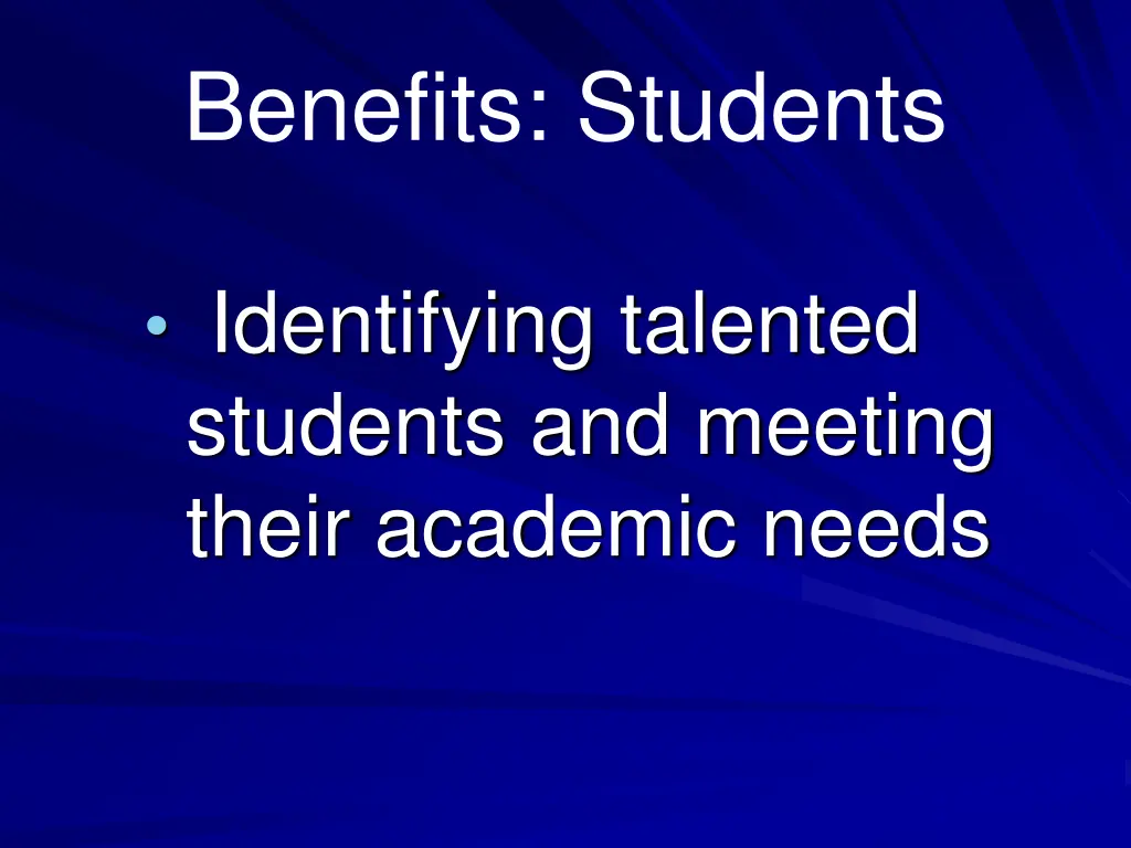 benefits students