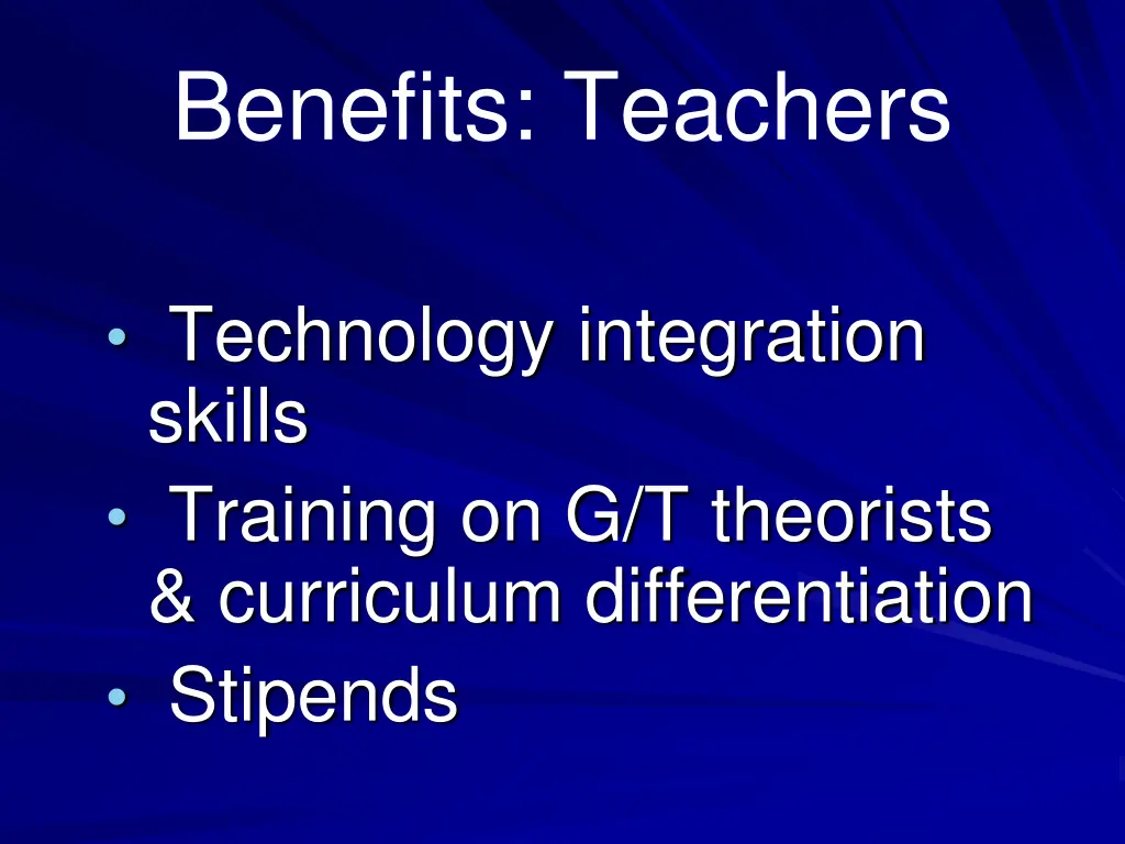 benefits teachers