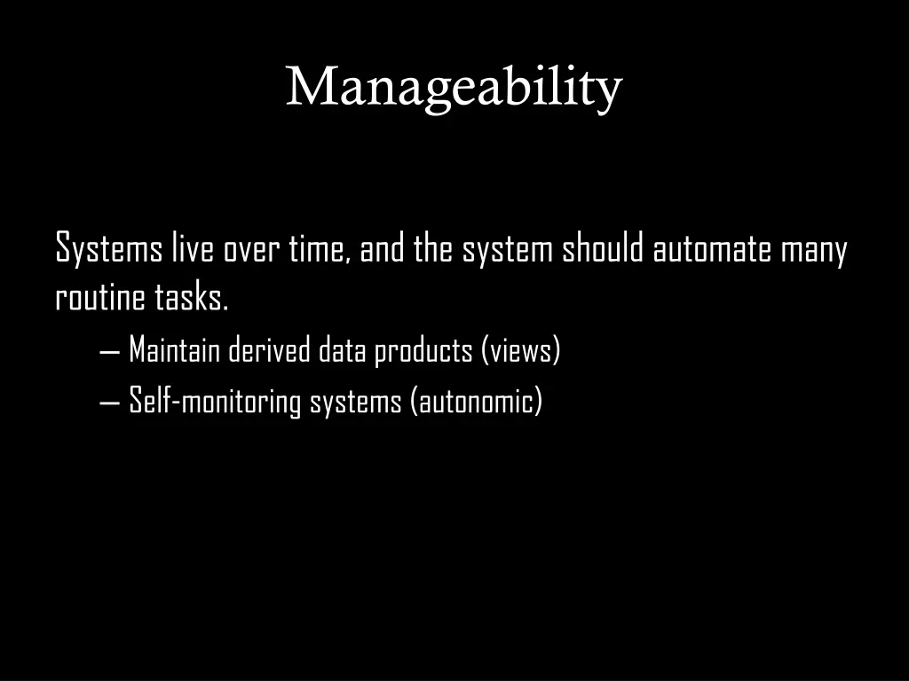 manageability