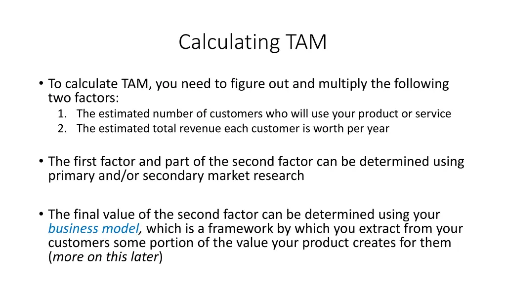 calculating tam