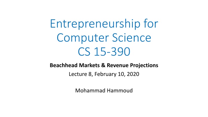 entrepreneurship for computer science cs 15 390