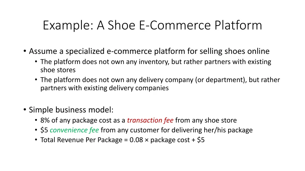 example a shoe e commerce platform