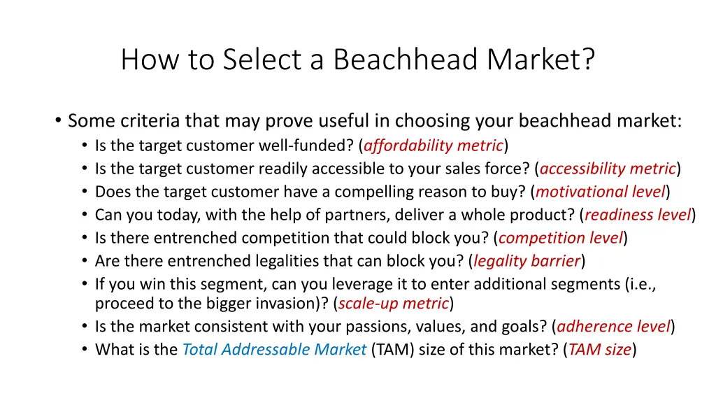 how to select a beachhead market 2