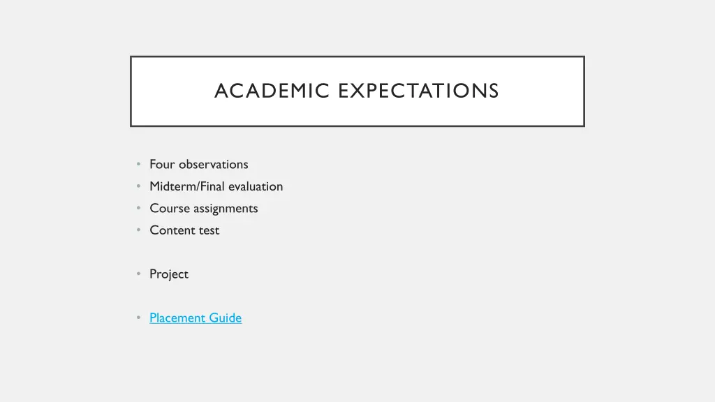 academic expectations