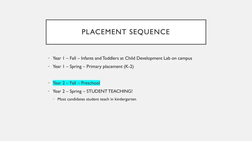 placement sequence