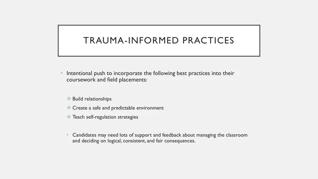trauma informed practices